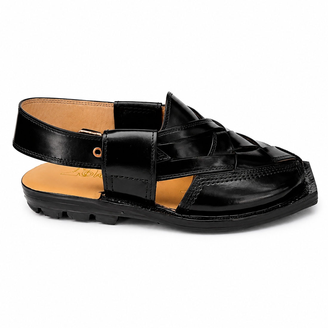 Single Sole Kajoor Norozi Sandal (Black)