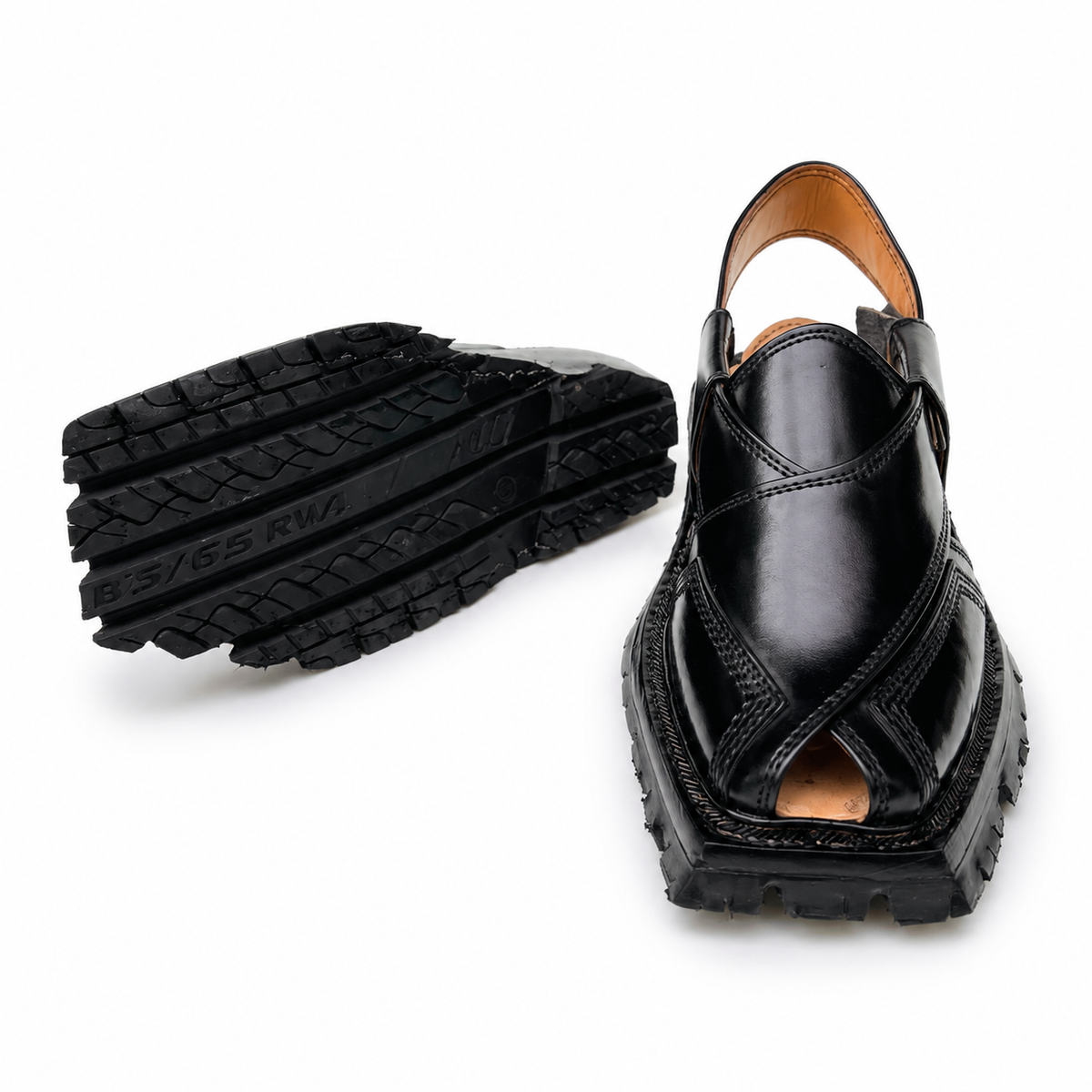 Double Sole Shikari Sandal ( Black )