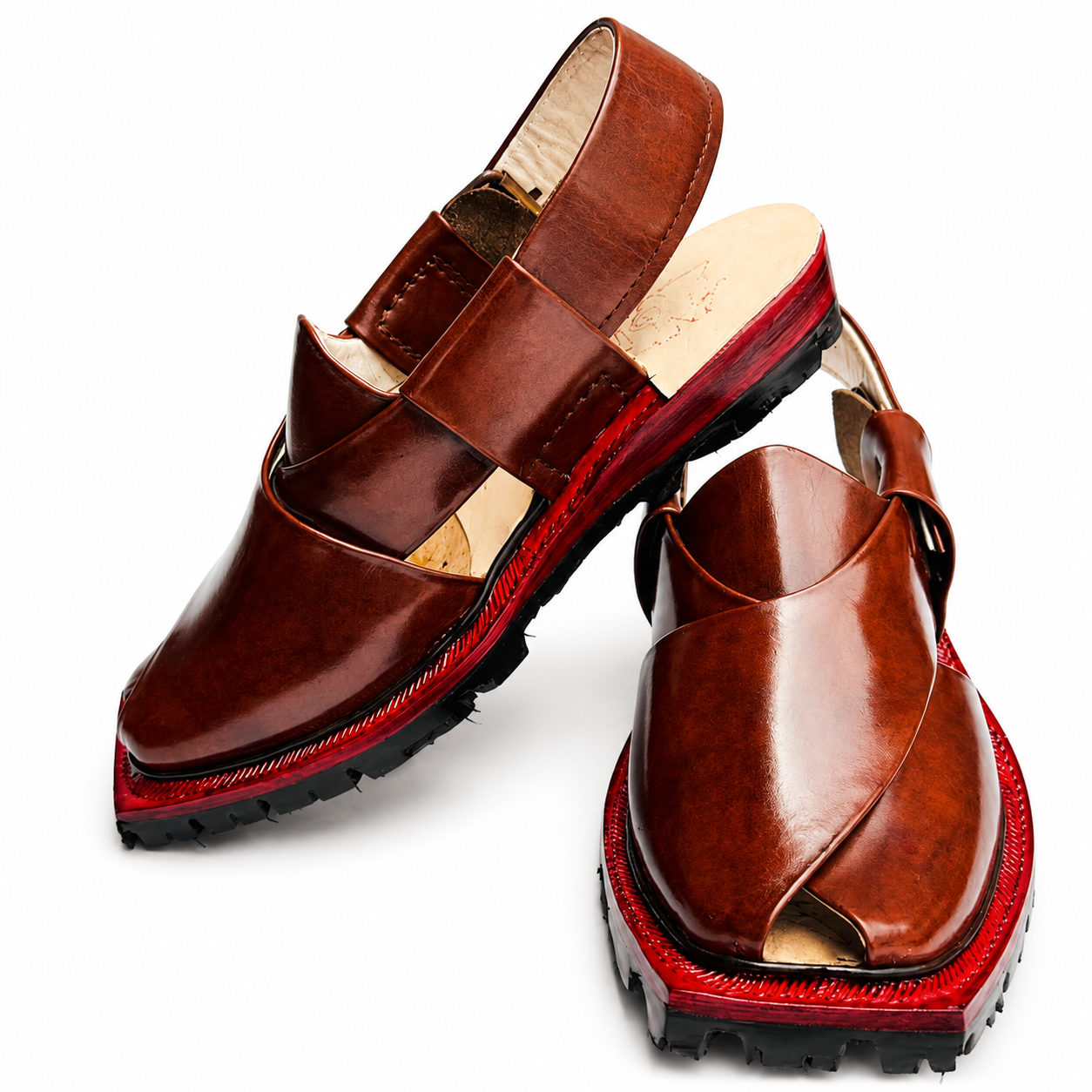 Double Sole Plain Norozi Sandal (Red)