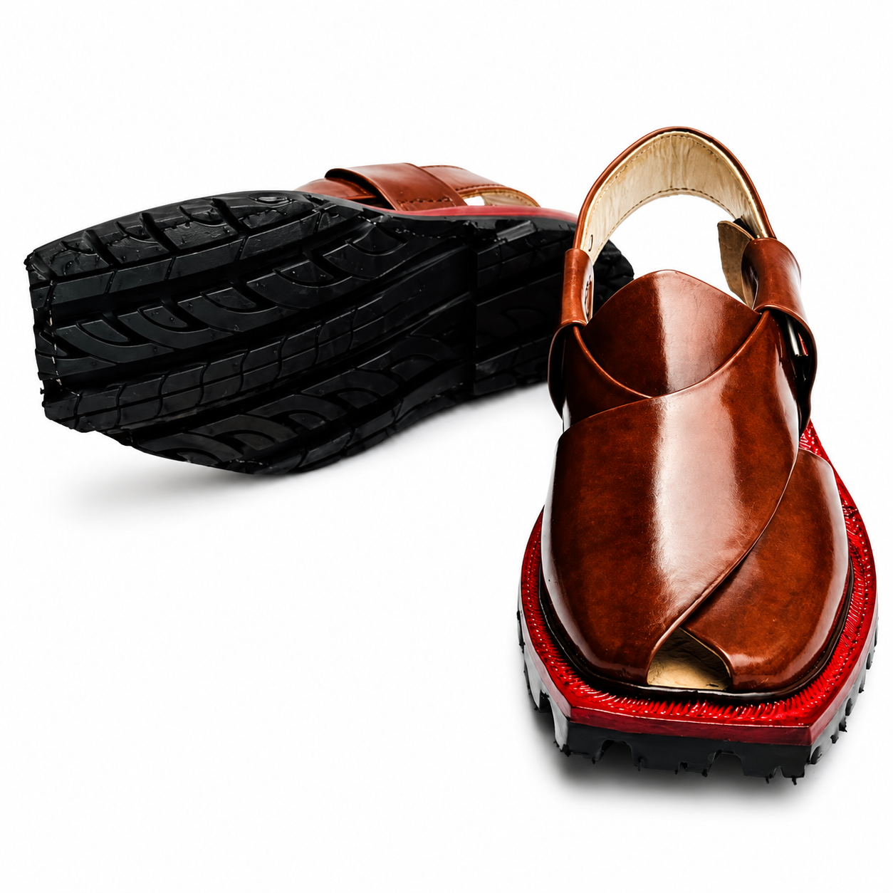 Double Sole Plain Norozi Sandal (Red)