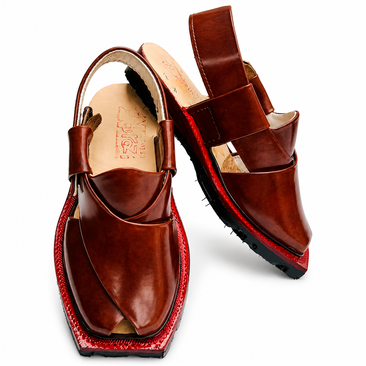 Double Sole Plain Norozi Sandal (Red)