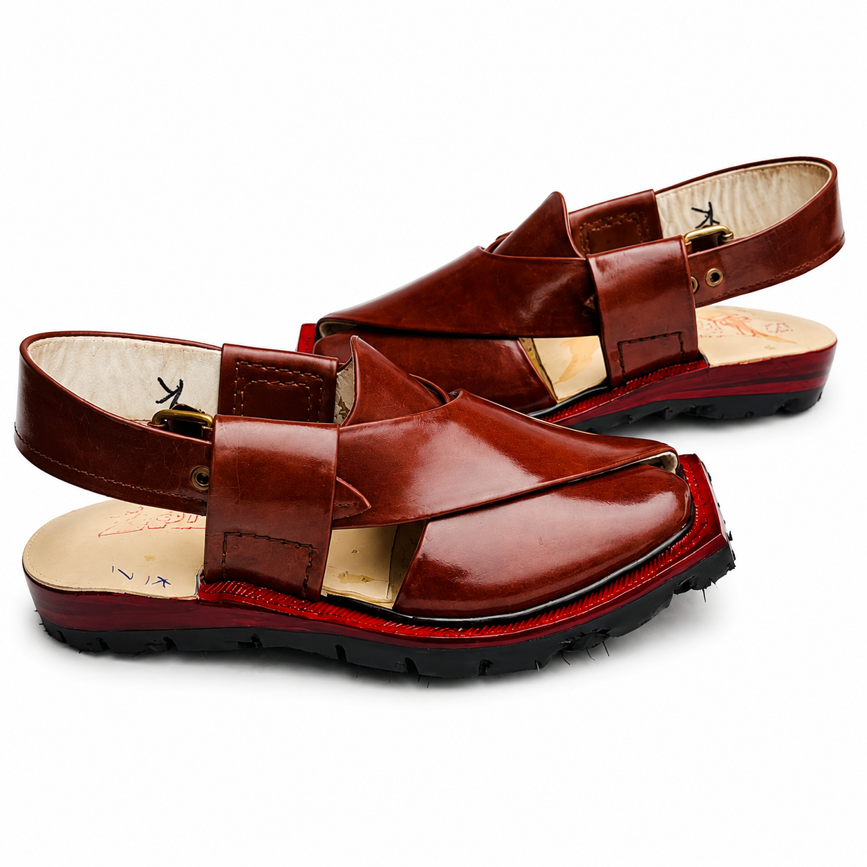 Double Sole Plain Norozi Sandal (Red)