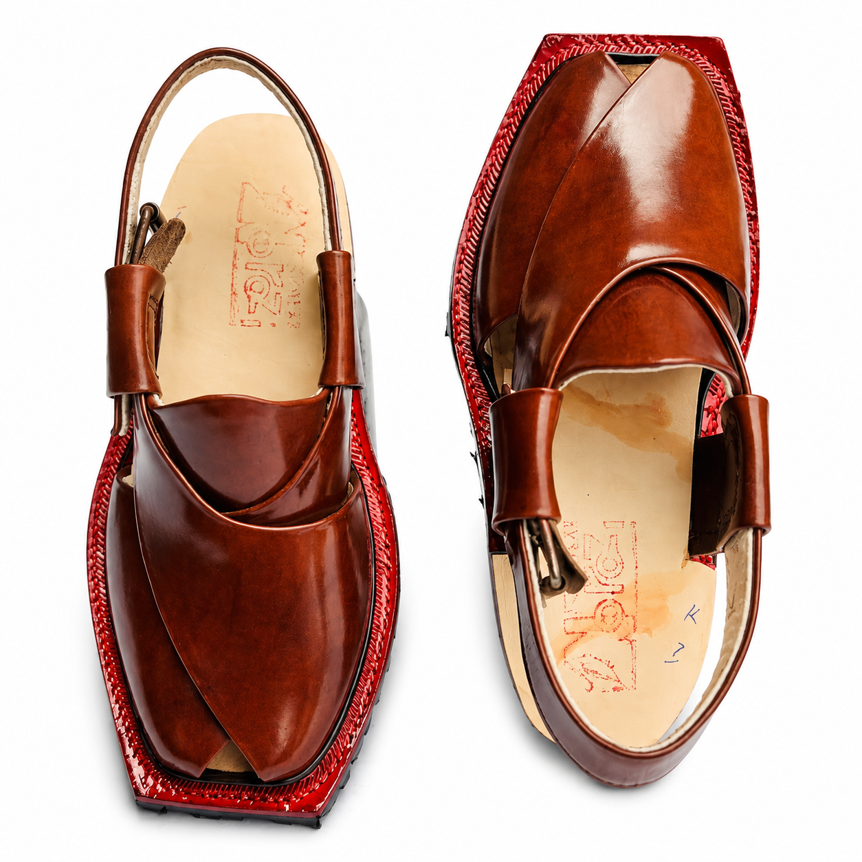 Double Sole Plain Norozi Sandal (Red)