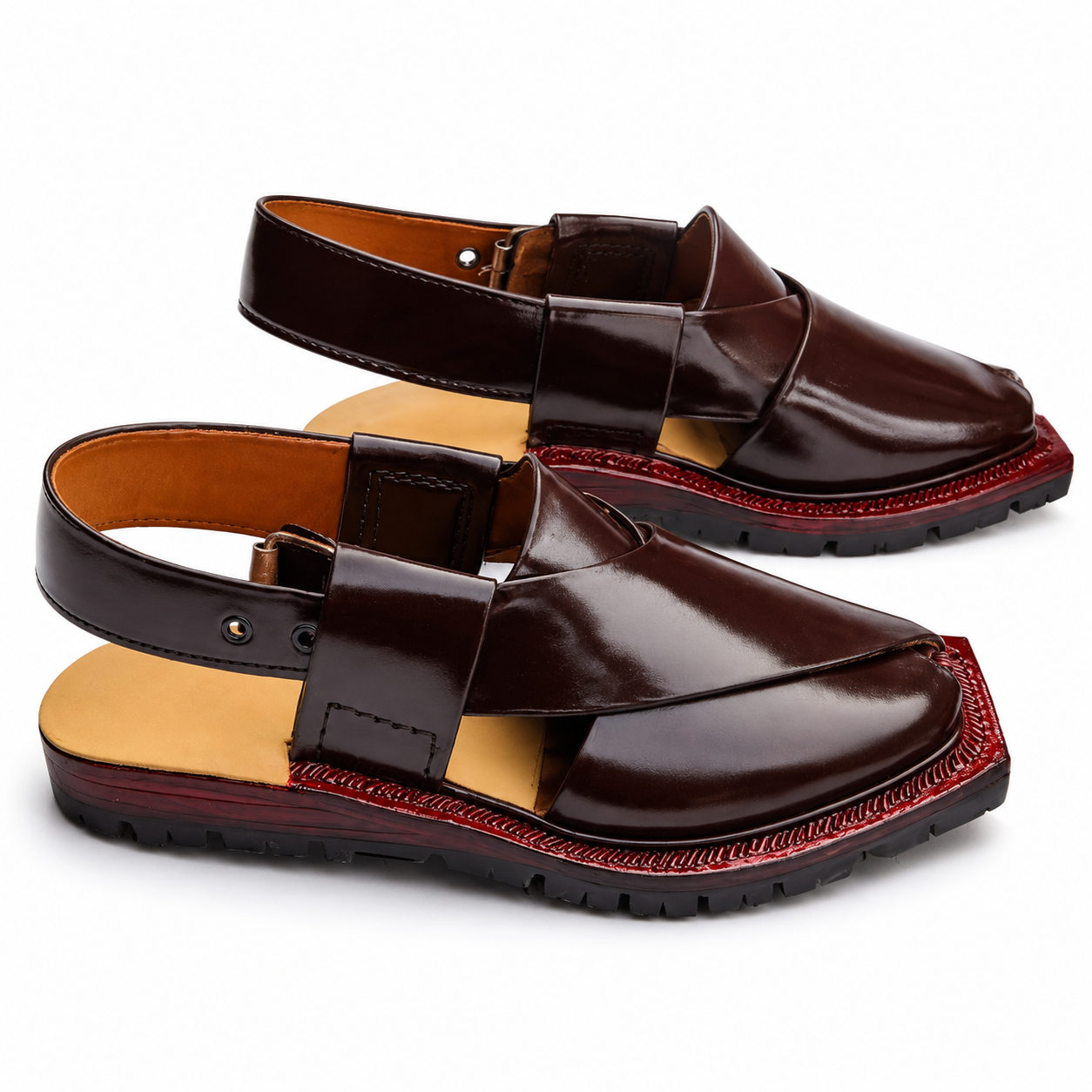 Double Sole Plain Norozi Sandal (Brown)