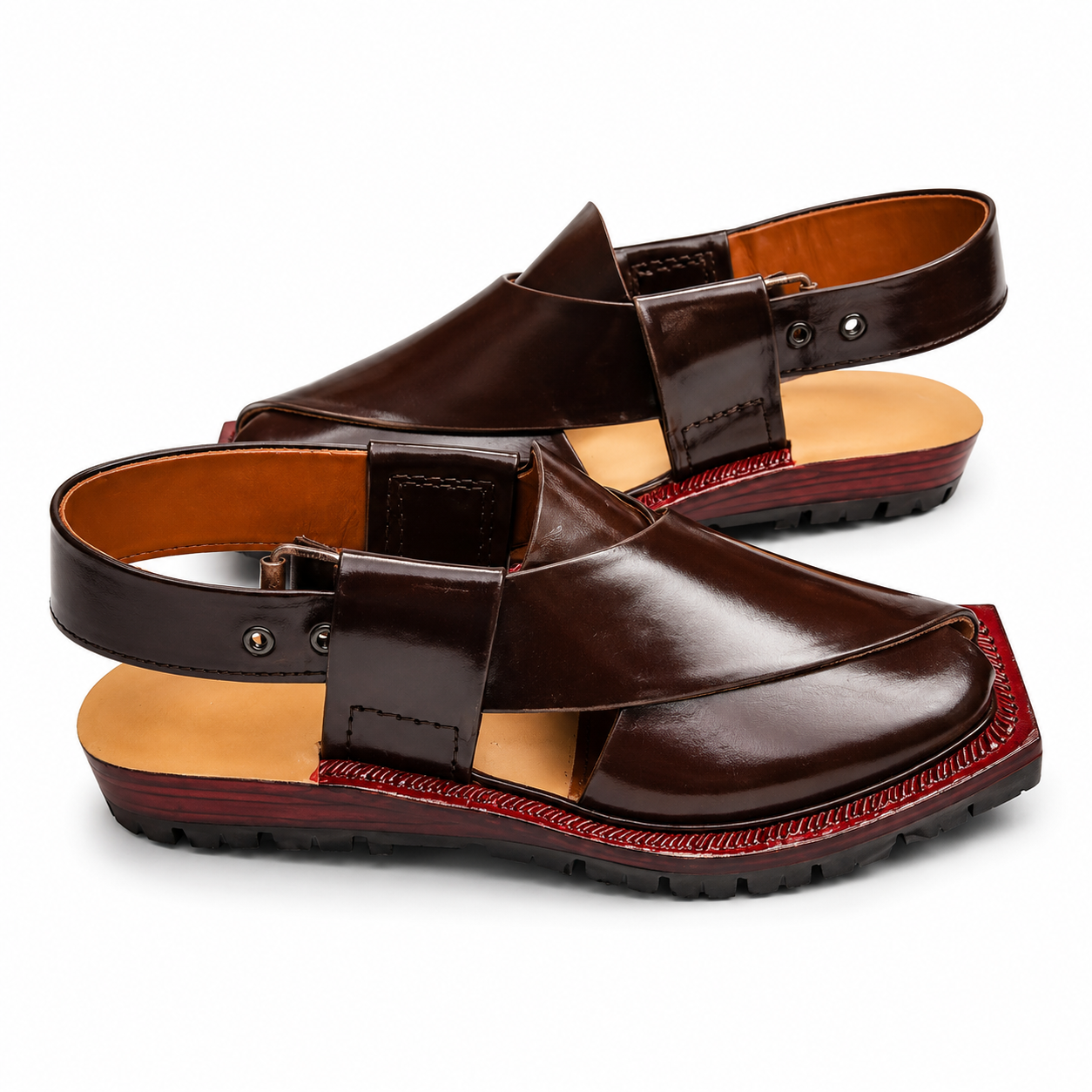 Double Sole Plain Norozi Sandal (Brown)