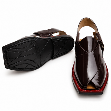 Single Sole Plain Norozi Sandal ( Brown )