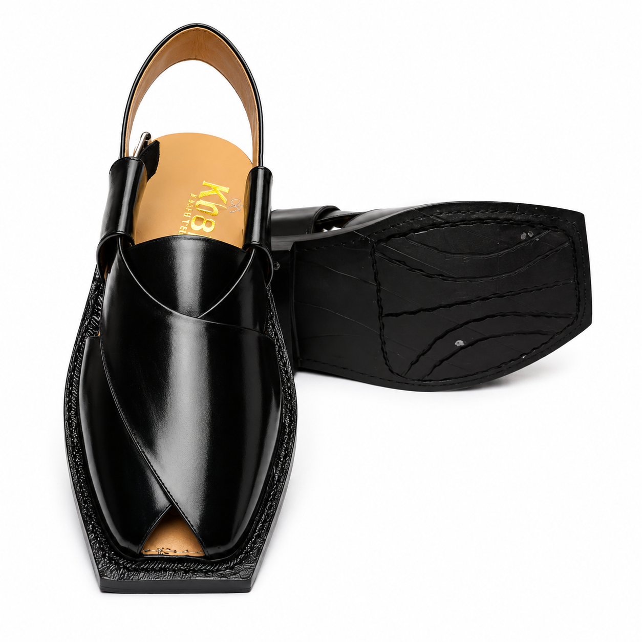 Single Sole Plain Norozi Sandal ( Black )