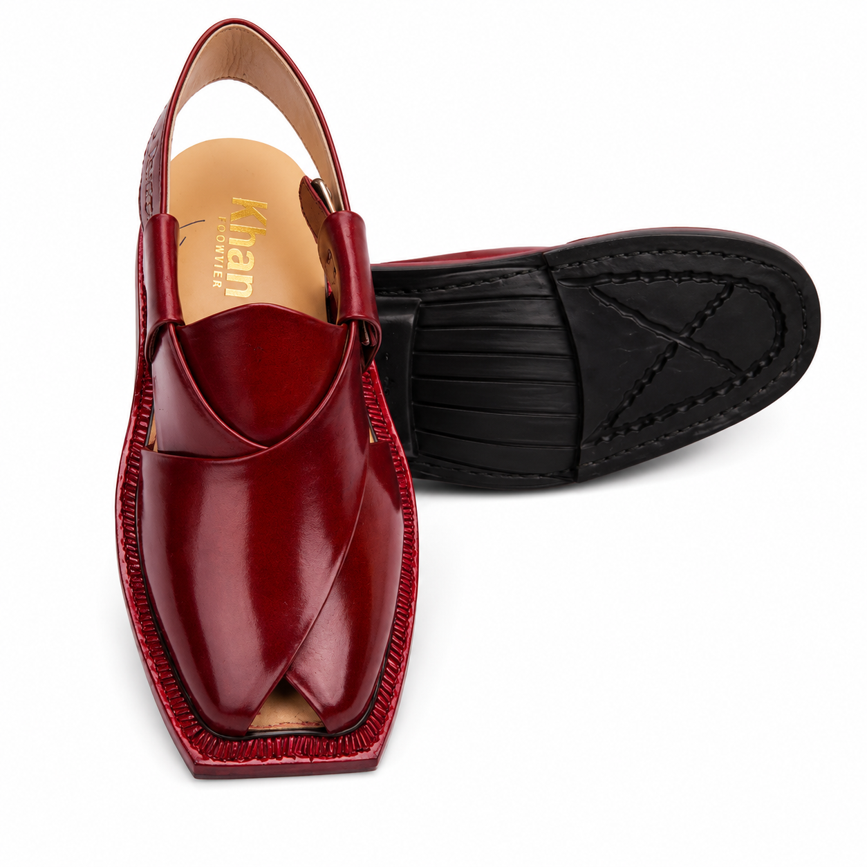Single Sole Plain Norozi Sandal ( Red )