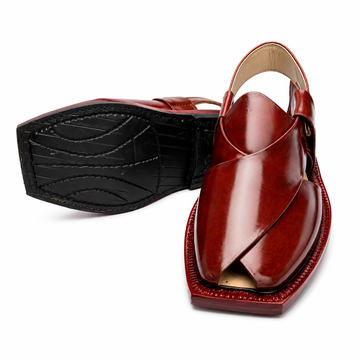 Single Sole Plain Norozi Sandal ( Red )