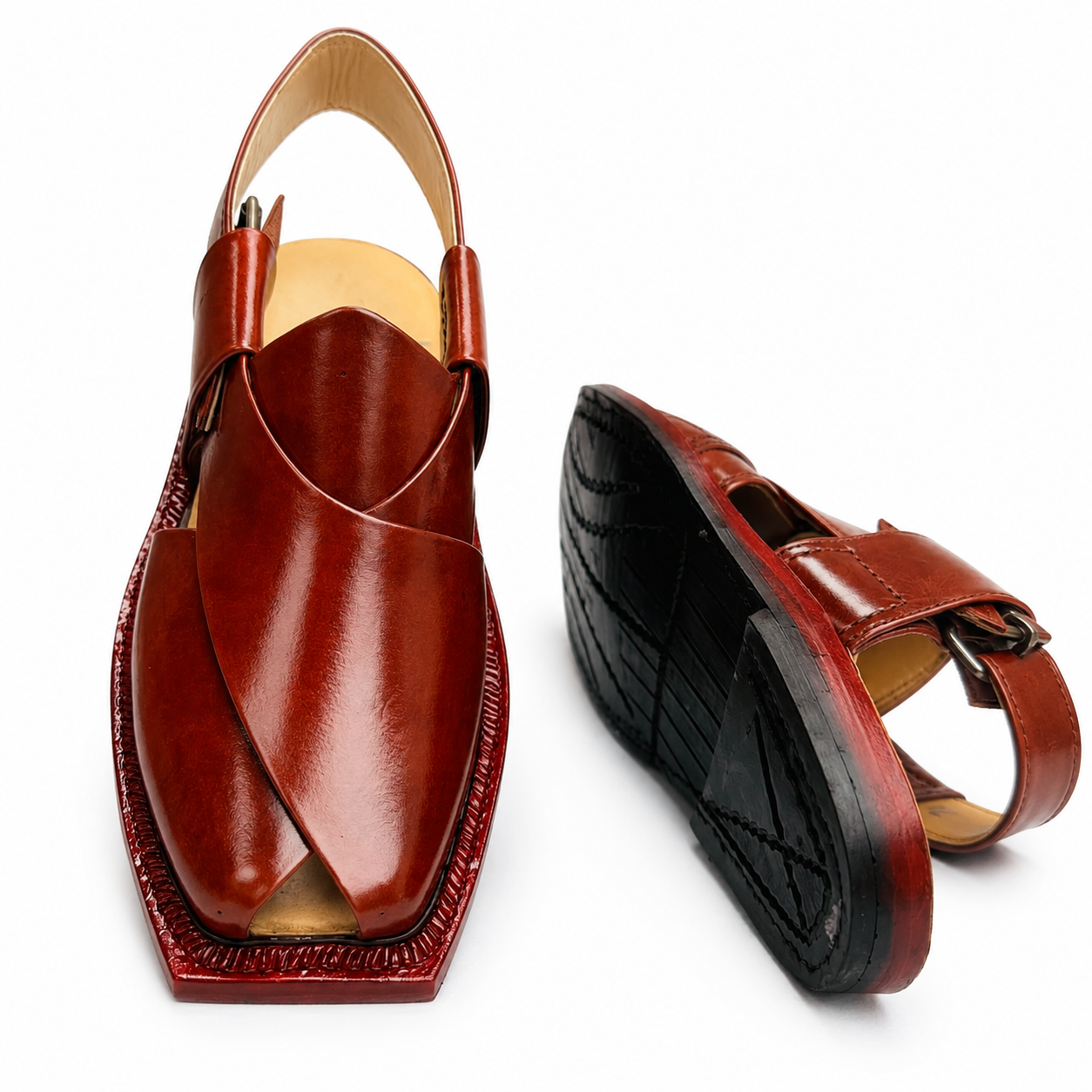Single Sole Plain Norozi Sandal ( Red )