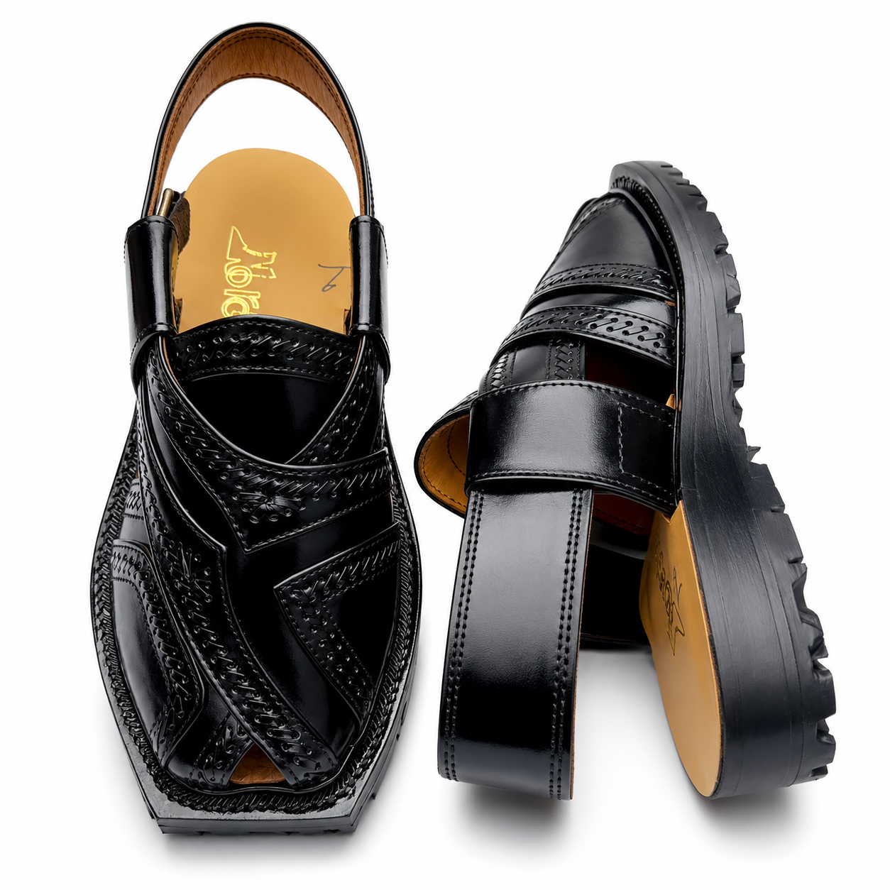 Double Sole Markhor Sandal 2024 ( Black )