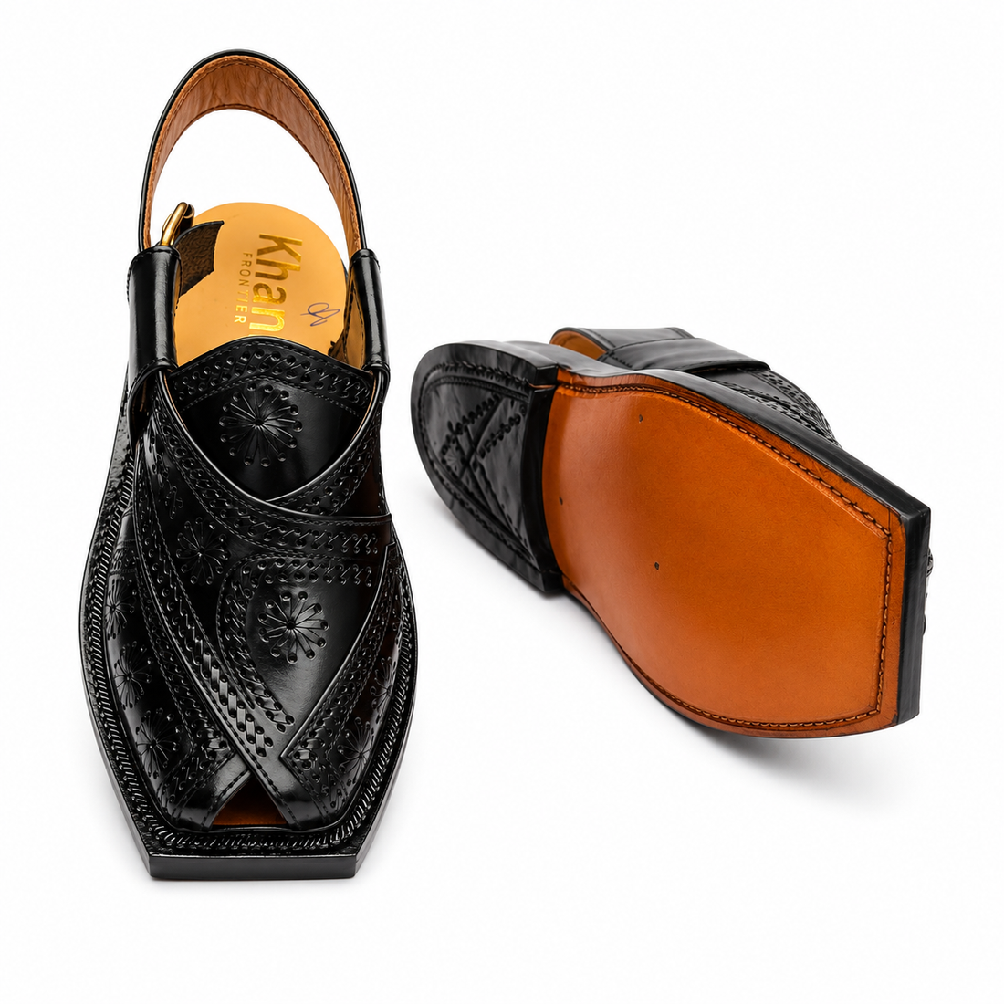 Single Leather Sole Markhor Sandal 2026 ( Black )