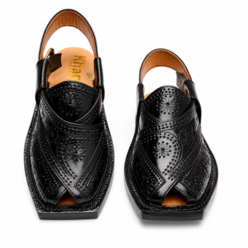 Single Leather Sole Markhor Sandal 2026 ( Black )