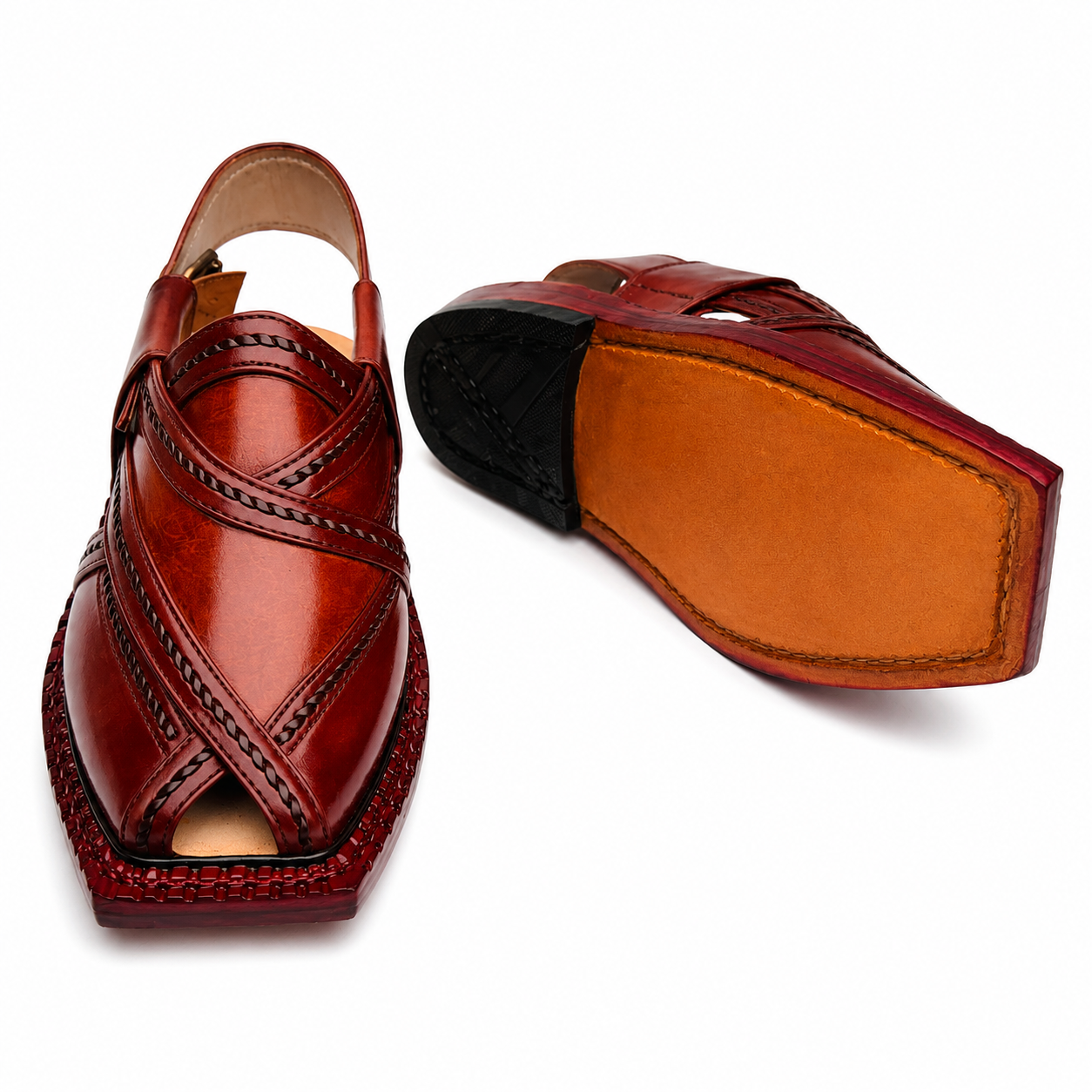 Single Leather Sole Markhor Sandal (Tiger)