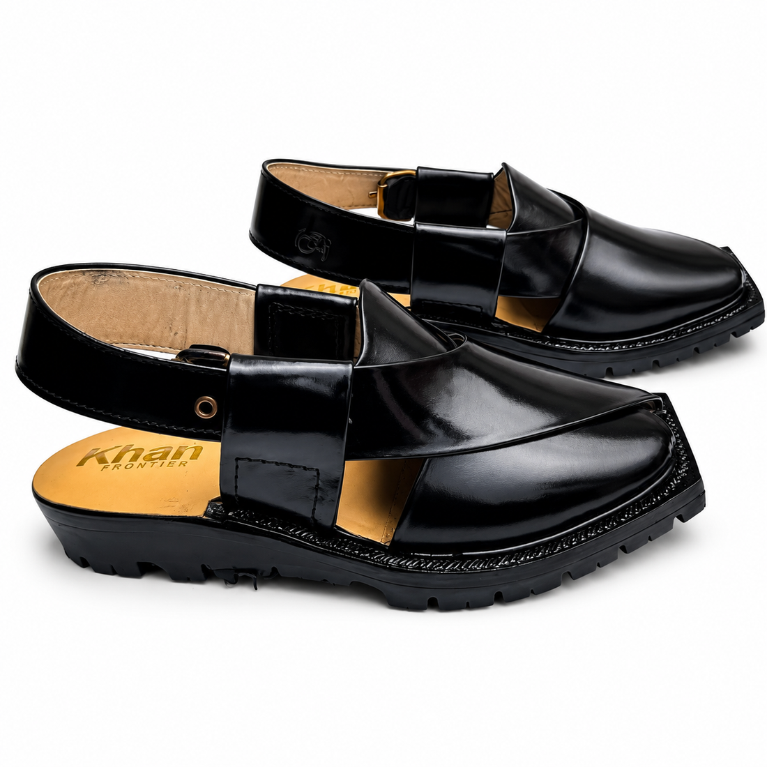 Double Sole Plain Norozi Sandal ( Black )