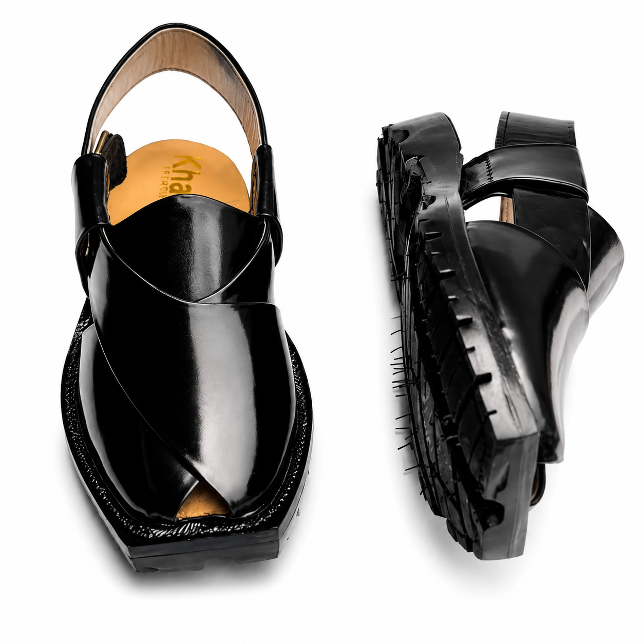 Double Sole Plain Norozi Sandal ( Black )